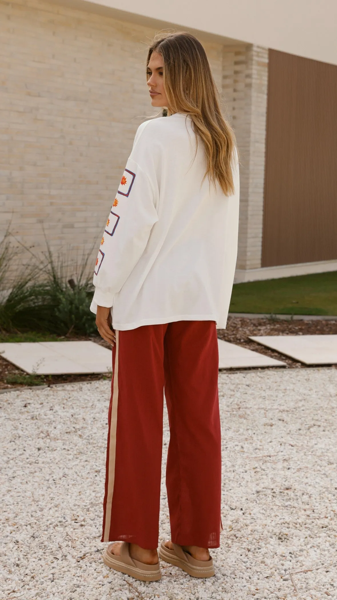 Wandering Heart Long Sleeve Top and Pants Set - Dark Red sold by Billy J product image thumbnail 3