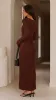 Cyra Long Sleeve Maxi Dress - Chocolate sold by Billy J