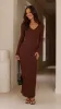 Cyra Long Sleeve Maxi Dress - Chocolate sold by Billy J