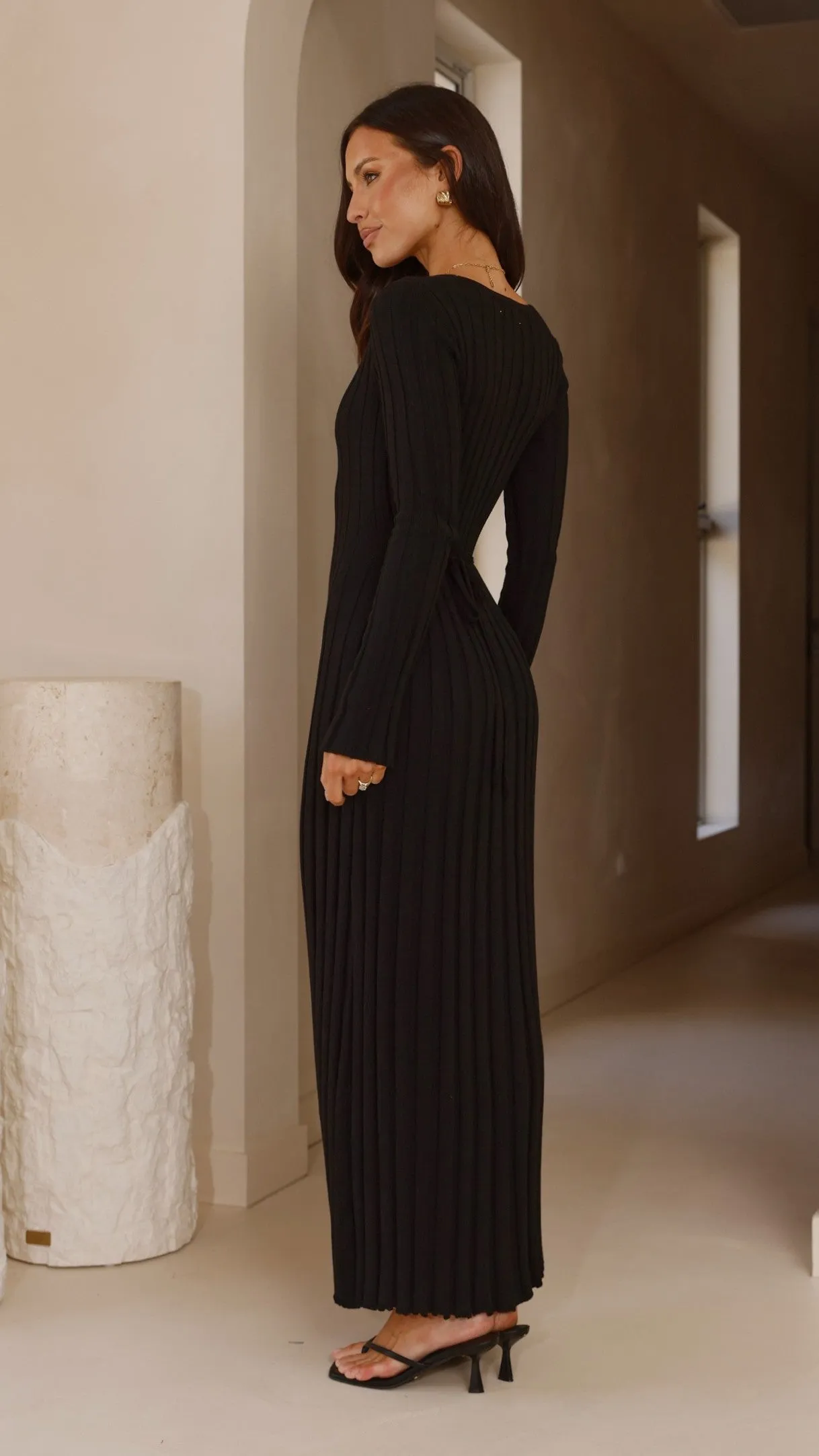 Cyra Long Sleeve Maxi Dress - Black sold by Billy J product image thumbnail 2