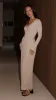 Cyra Long Sleeve Maxi Dress - Beige sold by Billy J