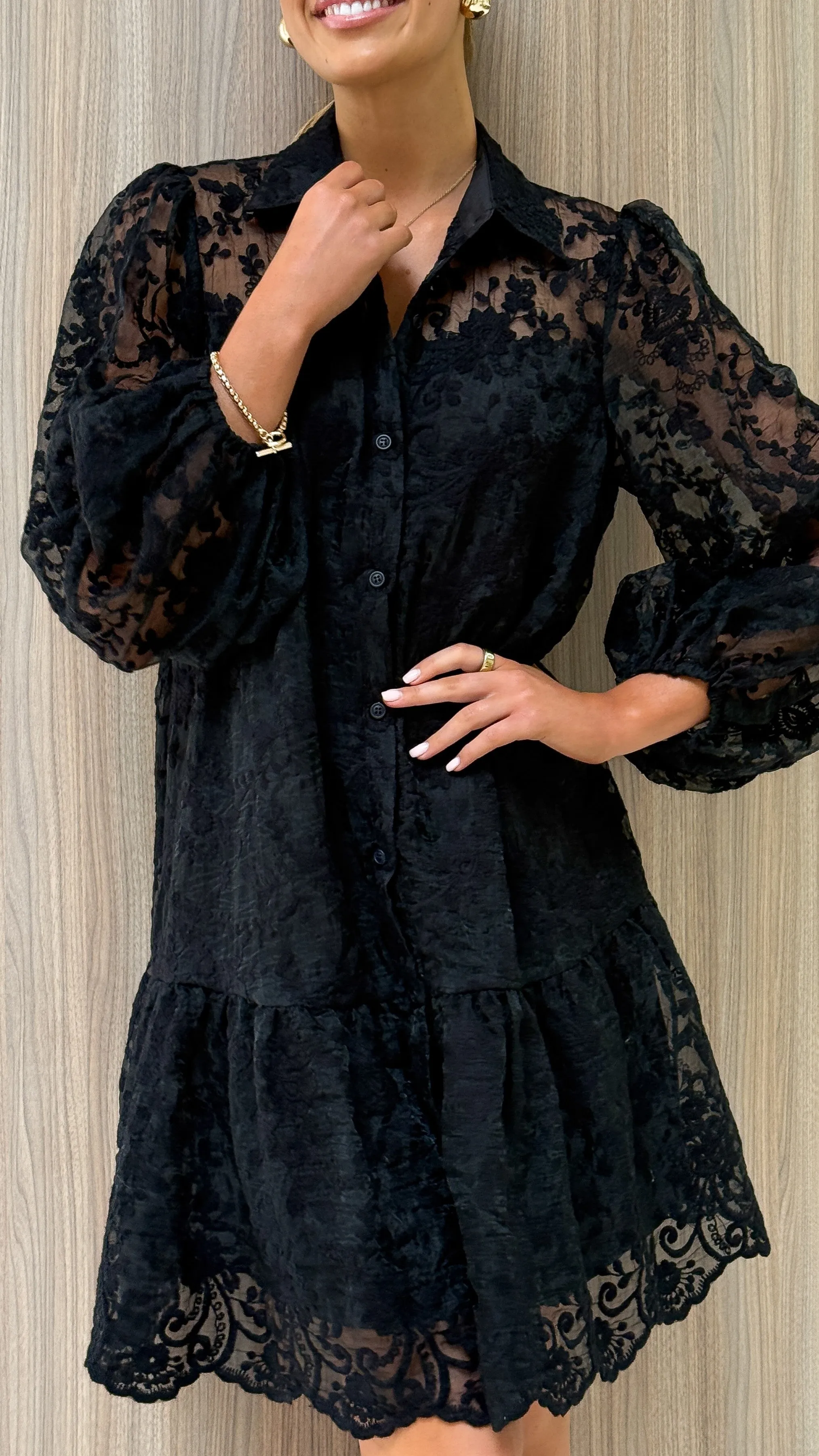 Acacia Lace Mini Dress - Black sold by Billy J product image thumbnail 2