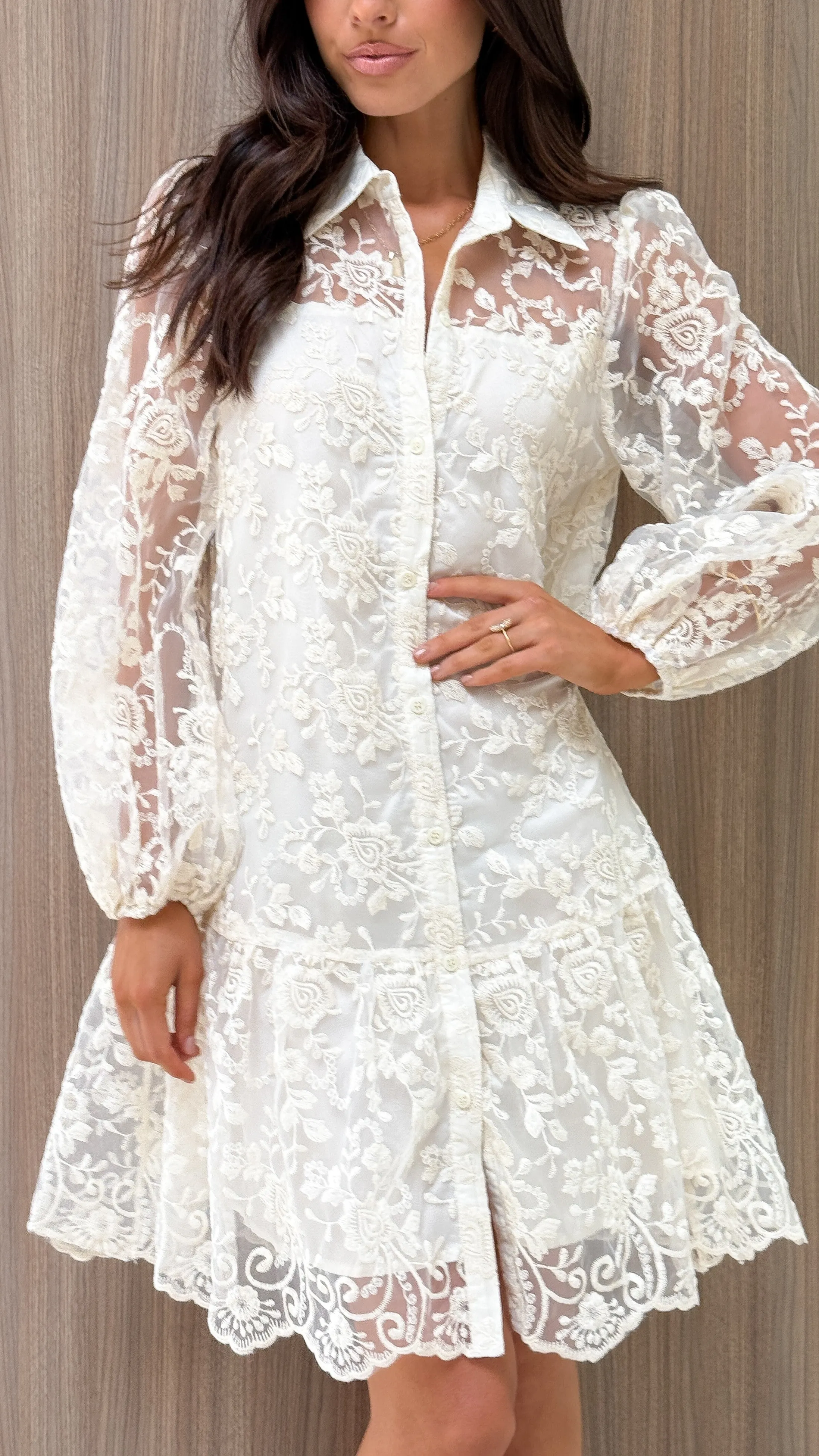 Acacia Lace Mini Dress - White sold by Billy J product image thumbnail 3