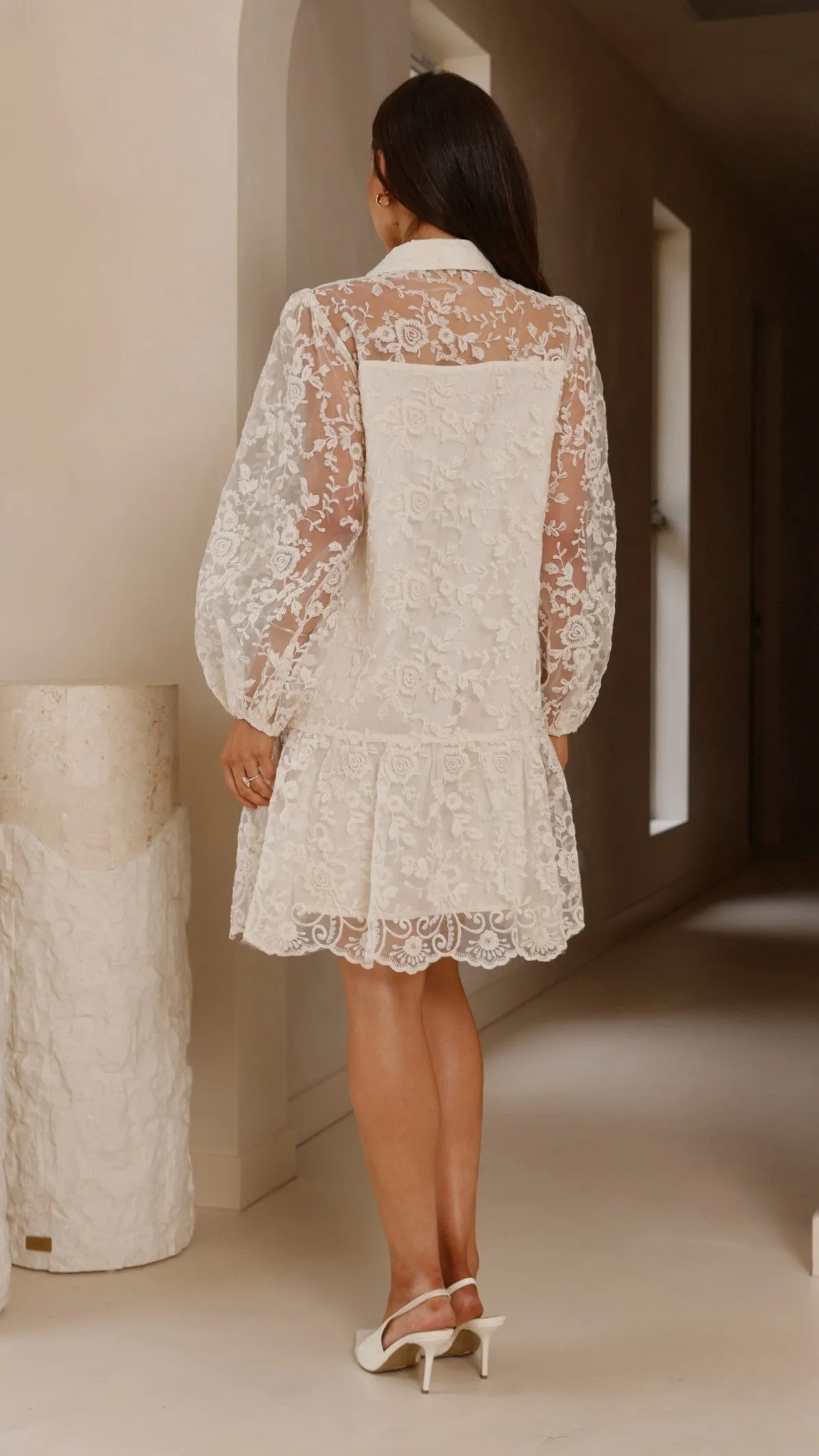 Acacia Lace Mini Dress - White sold by Billy J product image thumbnail 2