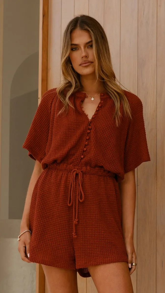 Loula Playsuit - Rust sold by Billy J