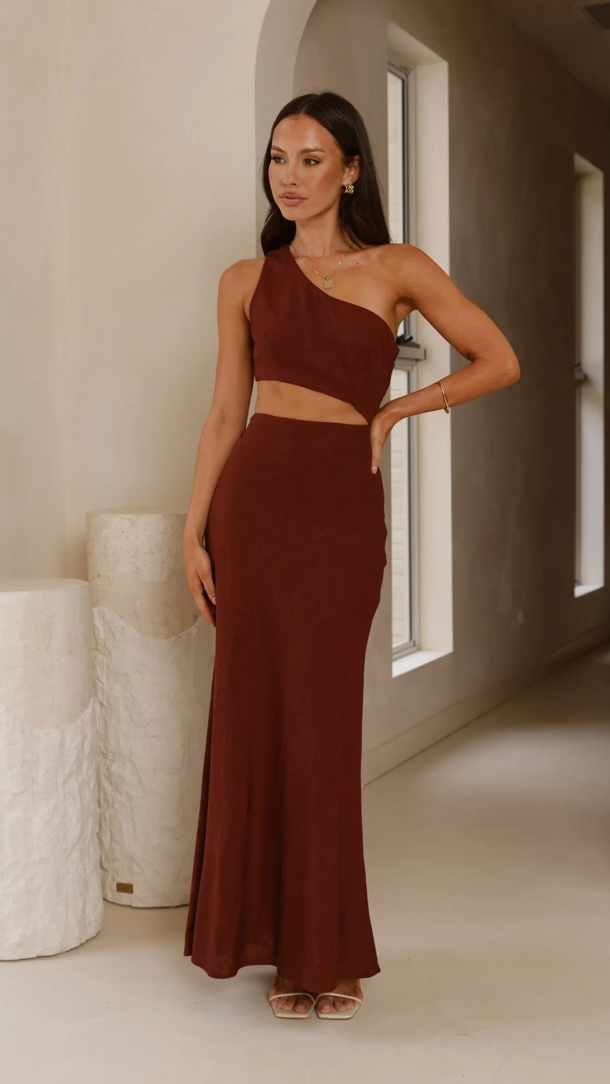 Abia Maxi Dress - Chocolate sold by Billy J