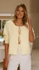 Hazina Tie Long Sleeve Knit Top - Yellow sold by Billy J