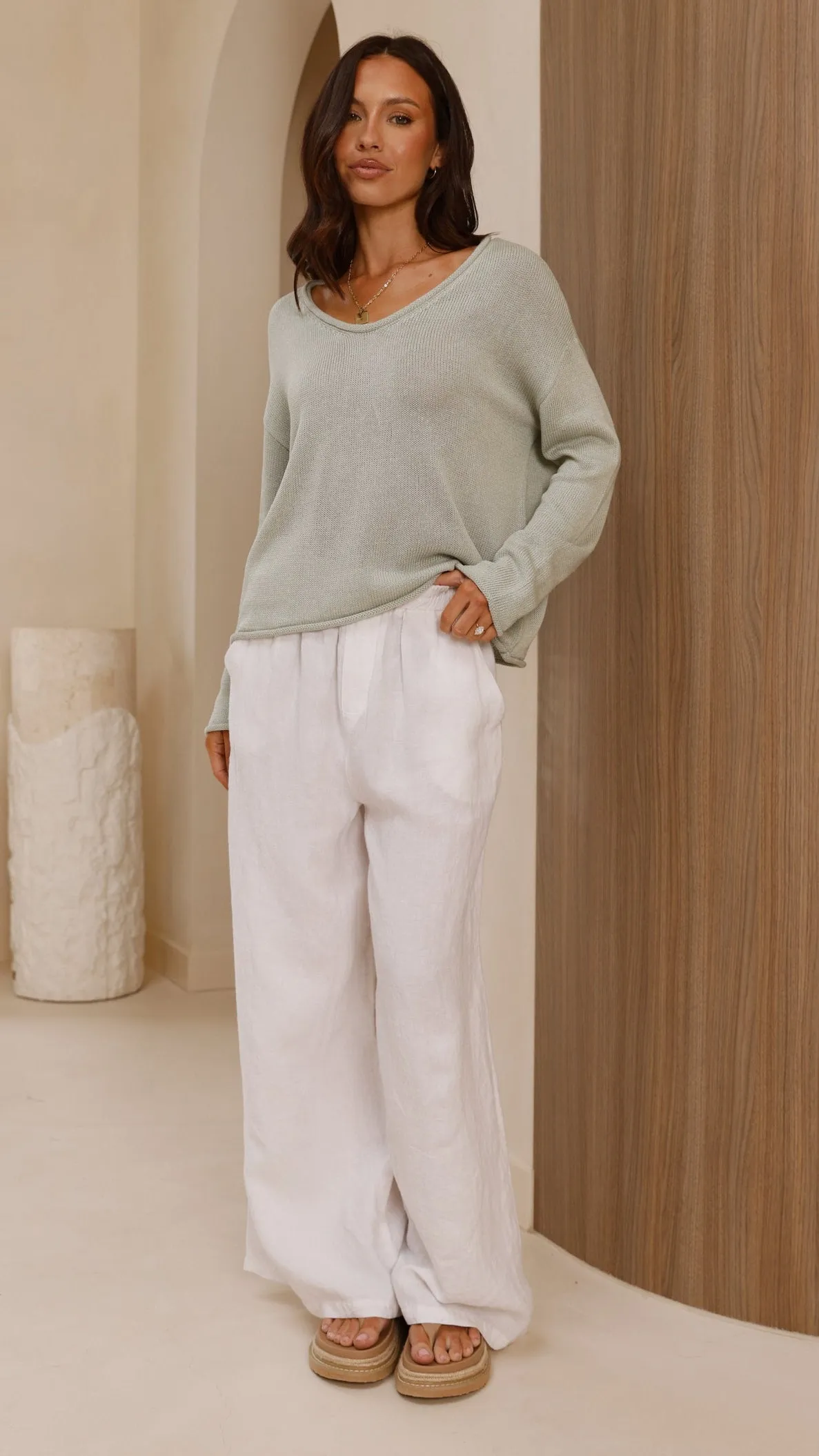 Spring Scoop Neck Long Sleeve Top - Sage sold by Billy J product image thumbnail 5