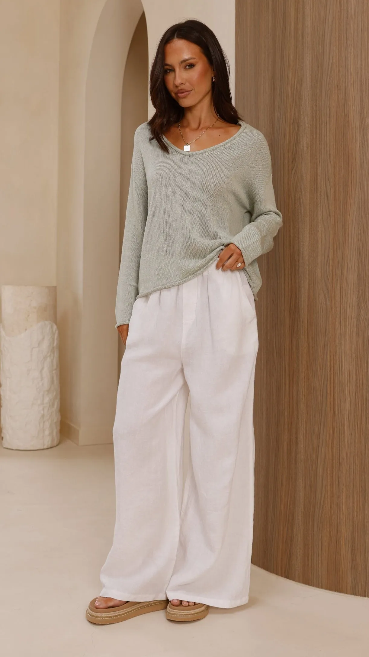 Spring Scoop Neck Long Sleeve Top - Sage sold by Billy J product image thumbnail 2