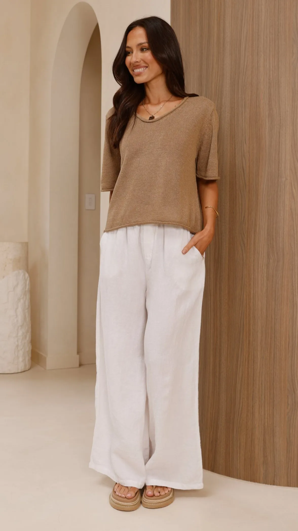 Spring Scoop Neck Tee - Taupe sold by Billy J product image thumbnail 3