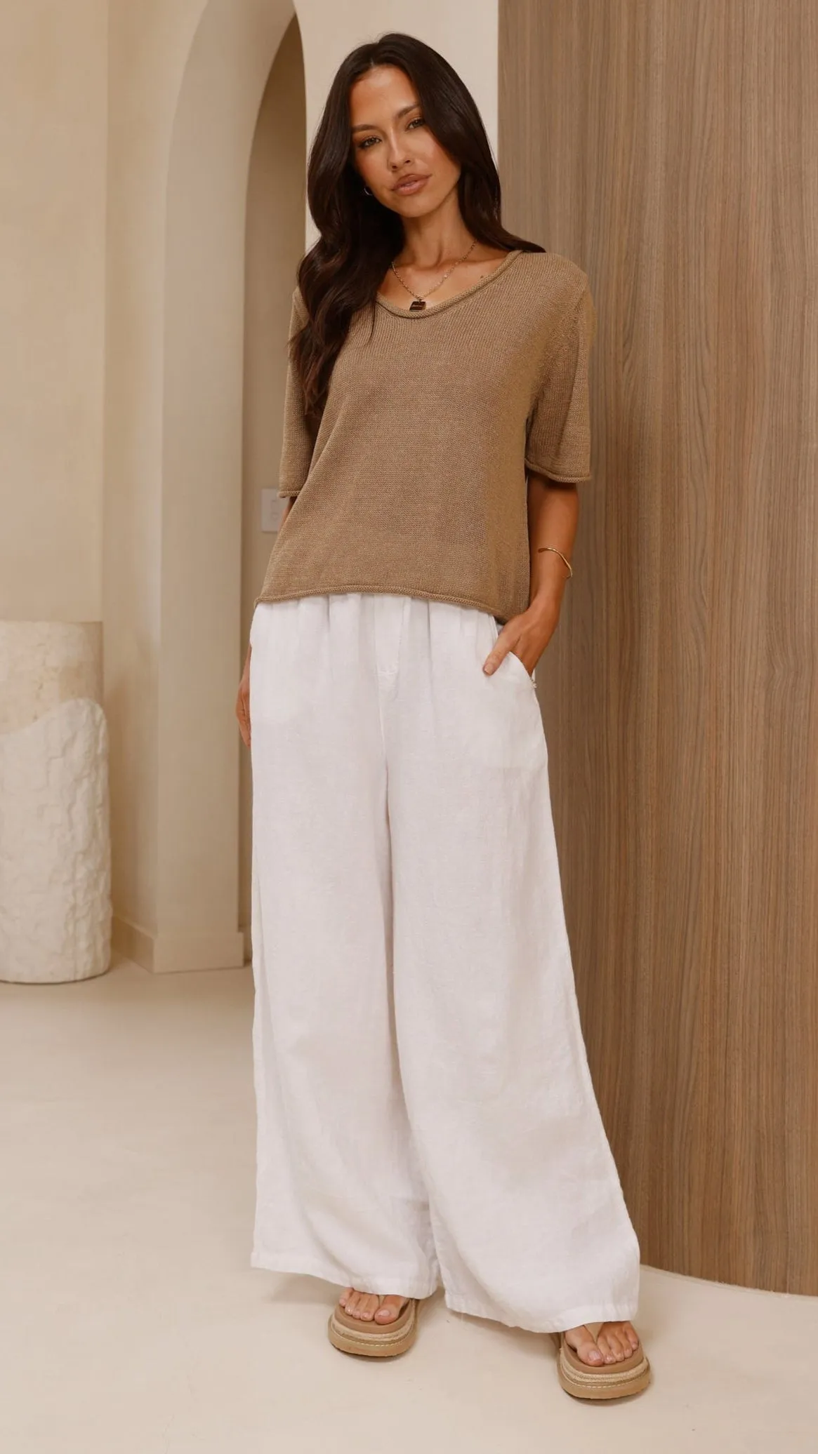 Spring Scoop Neck Tee - Taupe sold by Billy J product image thumbnail 2