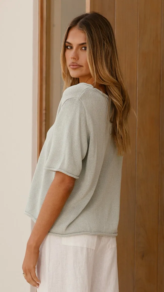 Spring Scoop Neck Tee - Sage sold by Billy J product image thumbnail 2