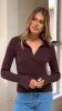 Corbin Collared Knit Top - Brown sold by Billy J