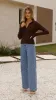 Corbin Collared Knit Top - Brown sold by Billy J