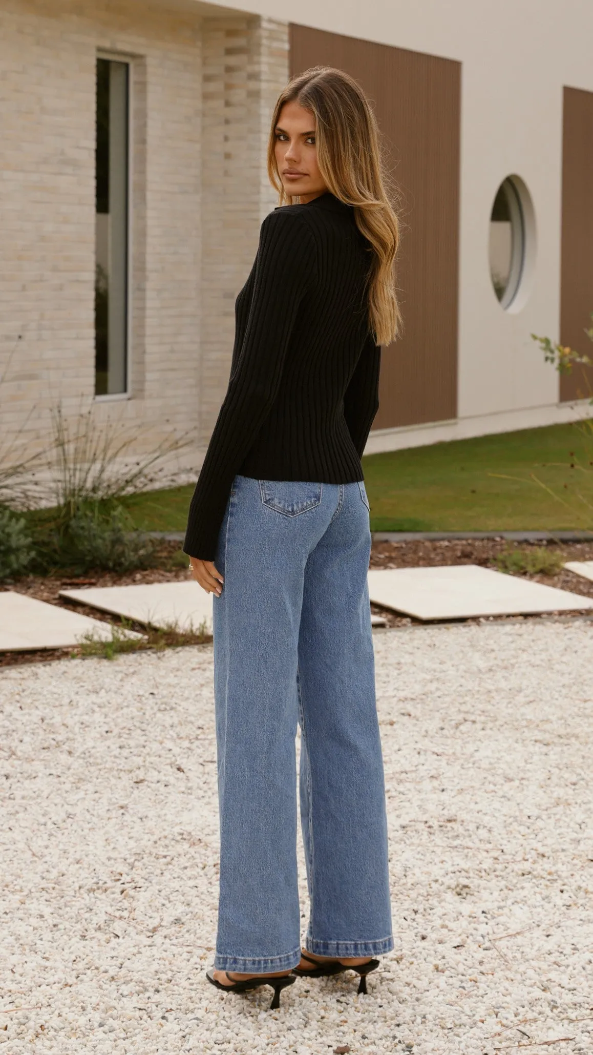 Corbin Collared Knit Top - Black sold by Billy J product image thumbnail 2