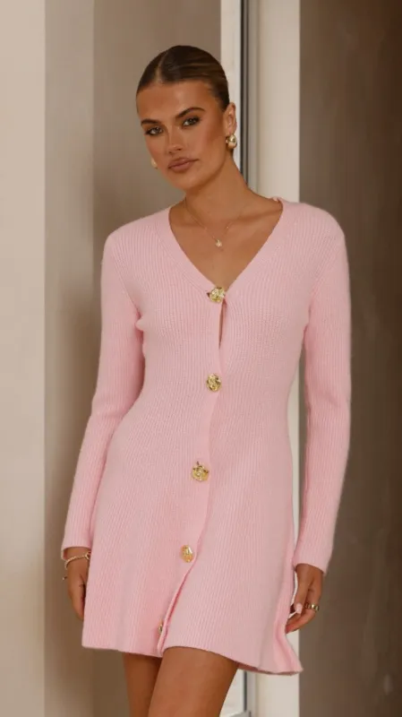 Catarina Long Sleeve Mini Dress - Pink sold by Billy J