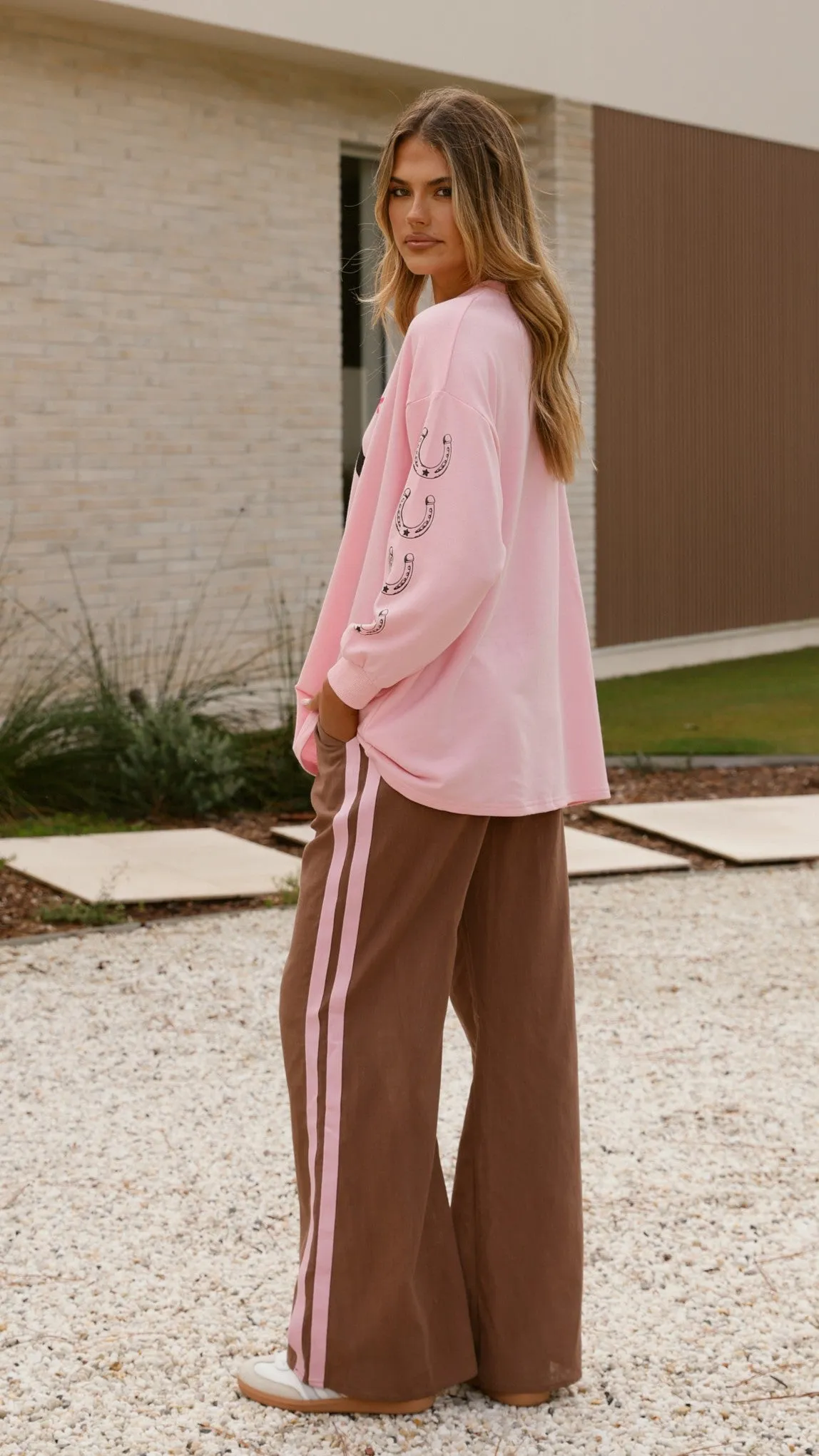 Yee-haw Long Sleeve Top and Pants Set - Pink / Brown sold by Billy J product image thumbnail 5