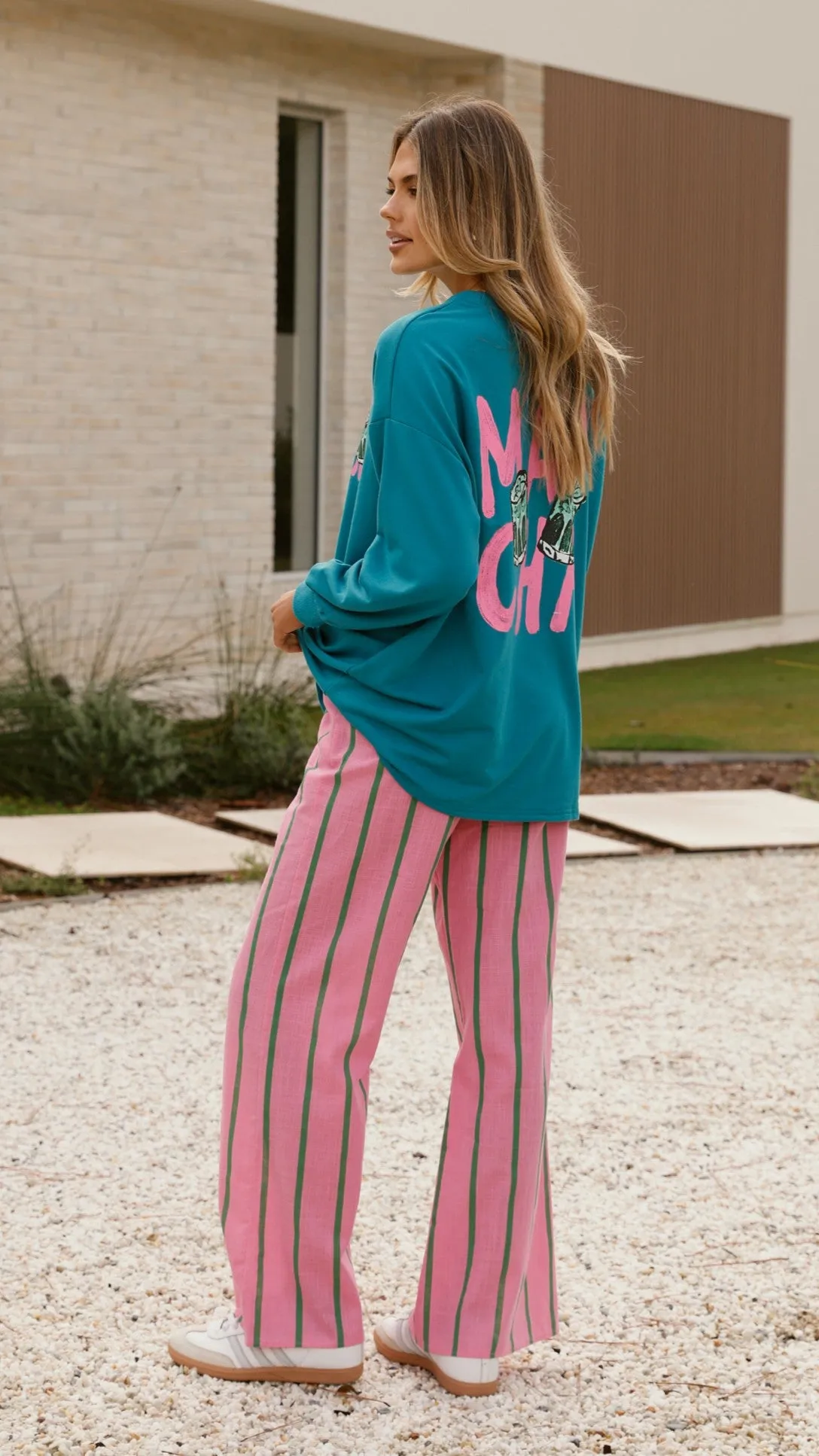 Matcha Long Sleeve Top and Pants Set - Teal / Pink sold by Billy J product image thumbnail 2
