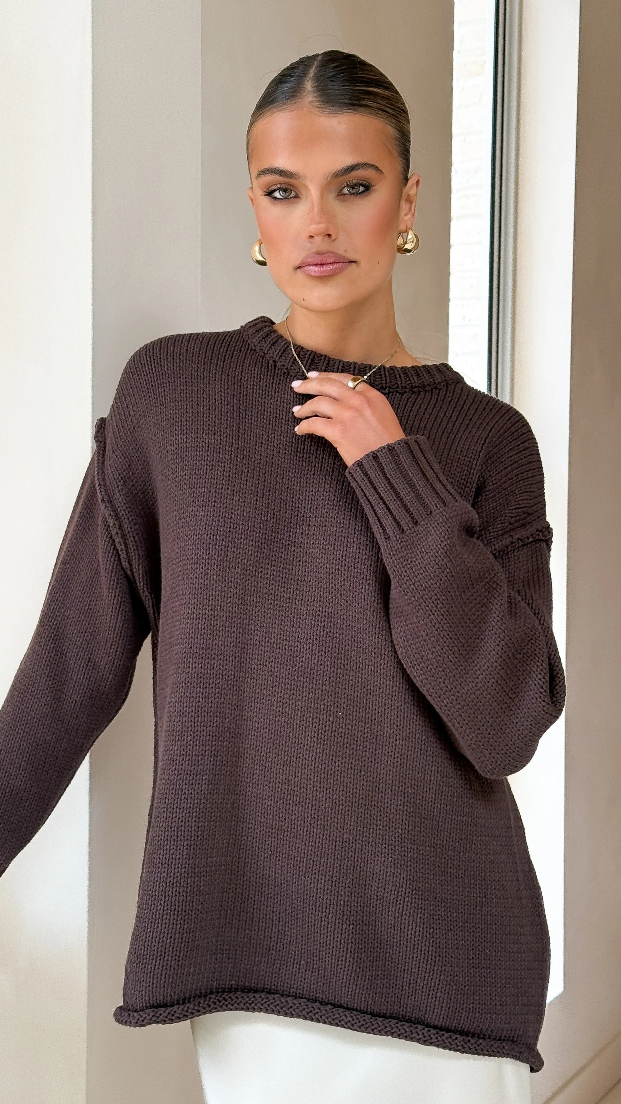 Delvine Knit Jumper - Chocolate sold by Billy J product image thumbnail 5
