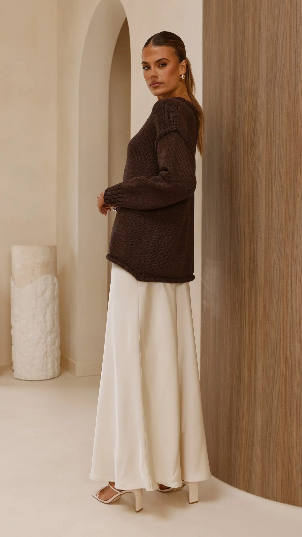 Delvine Knit Jumper - Chocolate sold by Billy J product image thumbnail 2