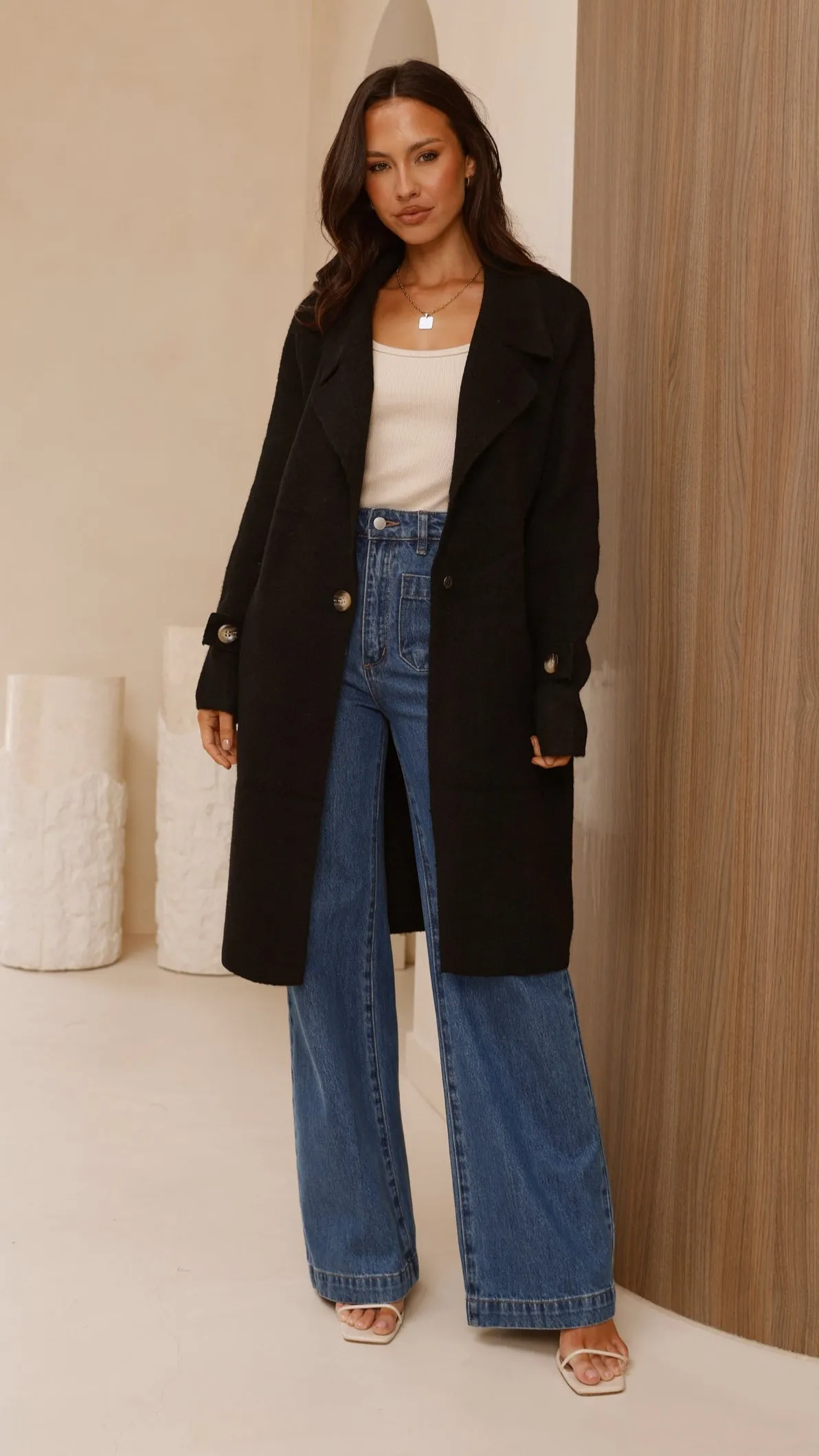 Valiza Knit Coat - Black sold by Billy J