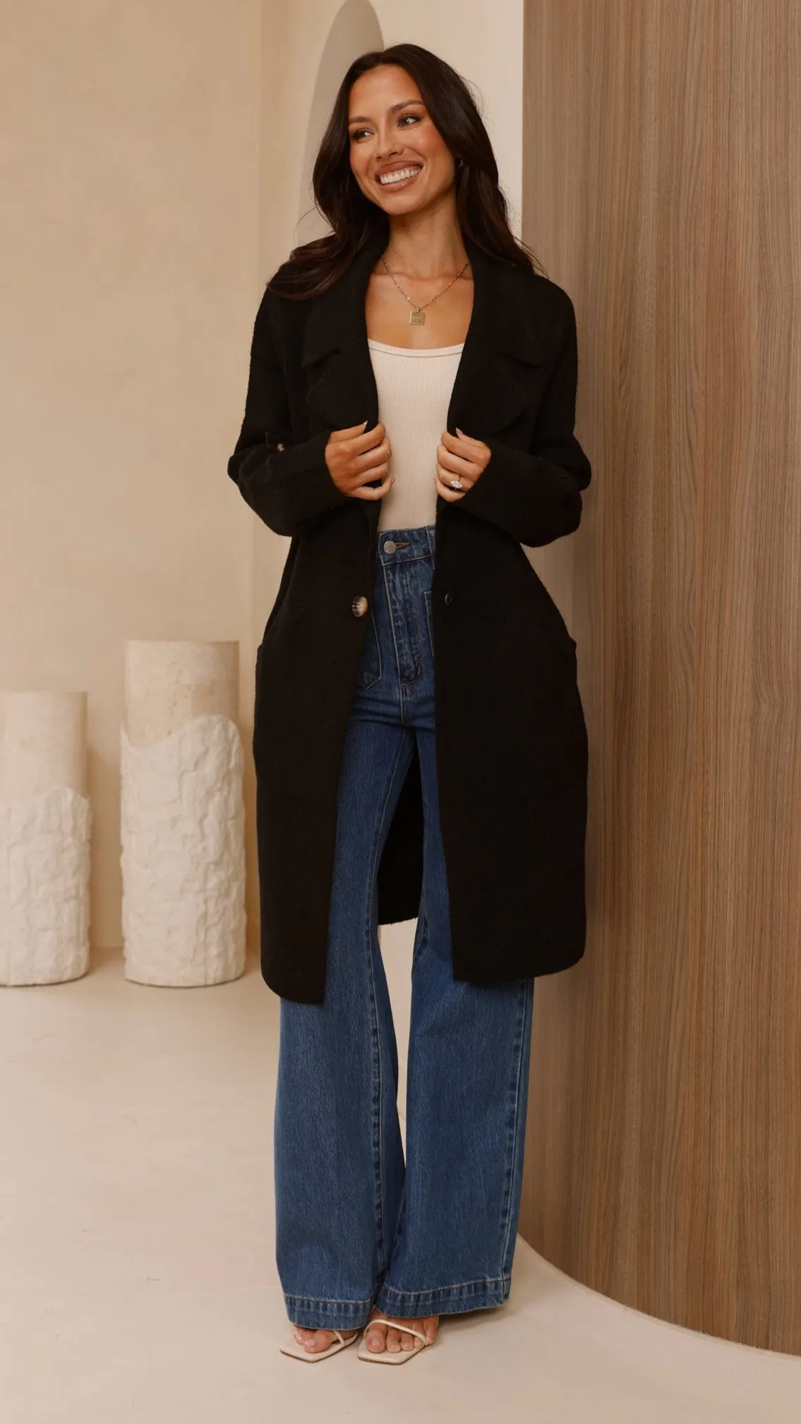Valiza Knit Coat - Black sold by Billy J product image thumbnail 3