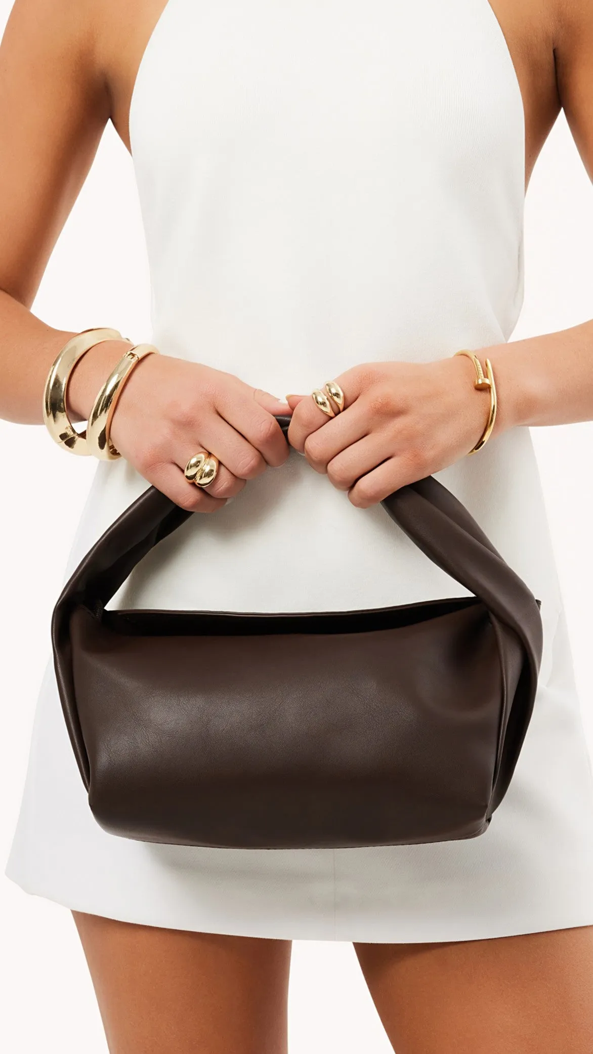 Olive Handle Bag - Chocolate sold by Billy J