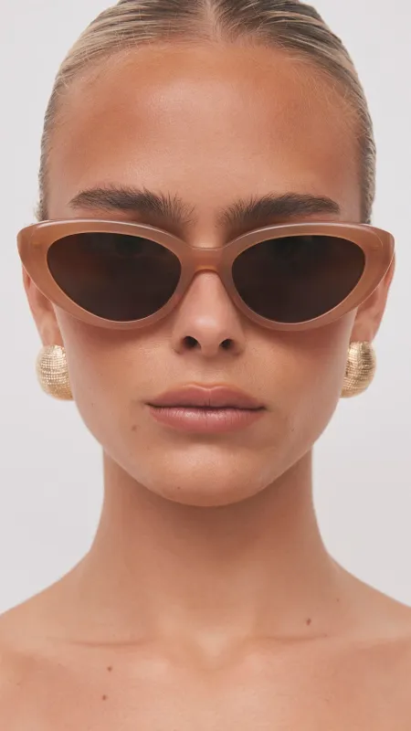 The Sweeney Sunglasses - Nude / Chocolate sold by Billy J