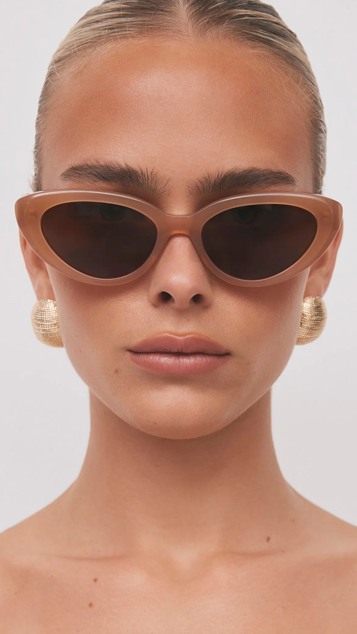 The Sweeney Sunglasses - Nude / Chocolate sold by Billy J