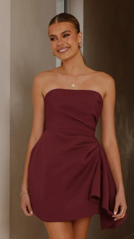 Hanae Mini Dress - Wine sold by Billy J