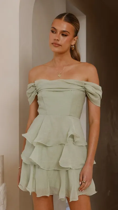 Lanelle Mini Dress - Sage sold by Billy J