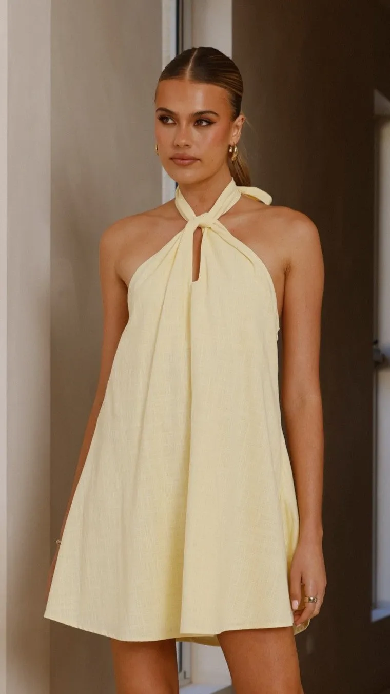 Maja Mini Dress - Yellow sold by Billy J