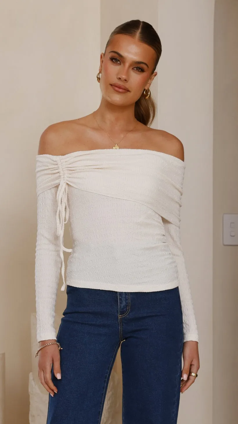 Mya Off The Shoulder Top - Cream sold by Billy J