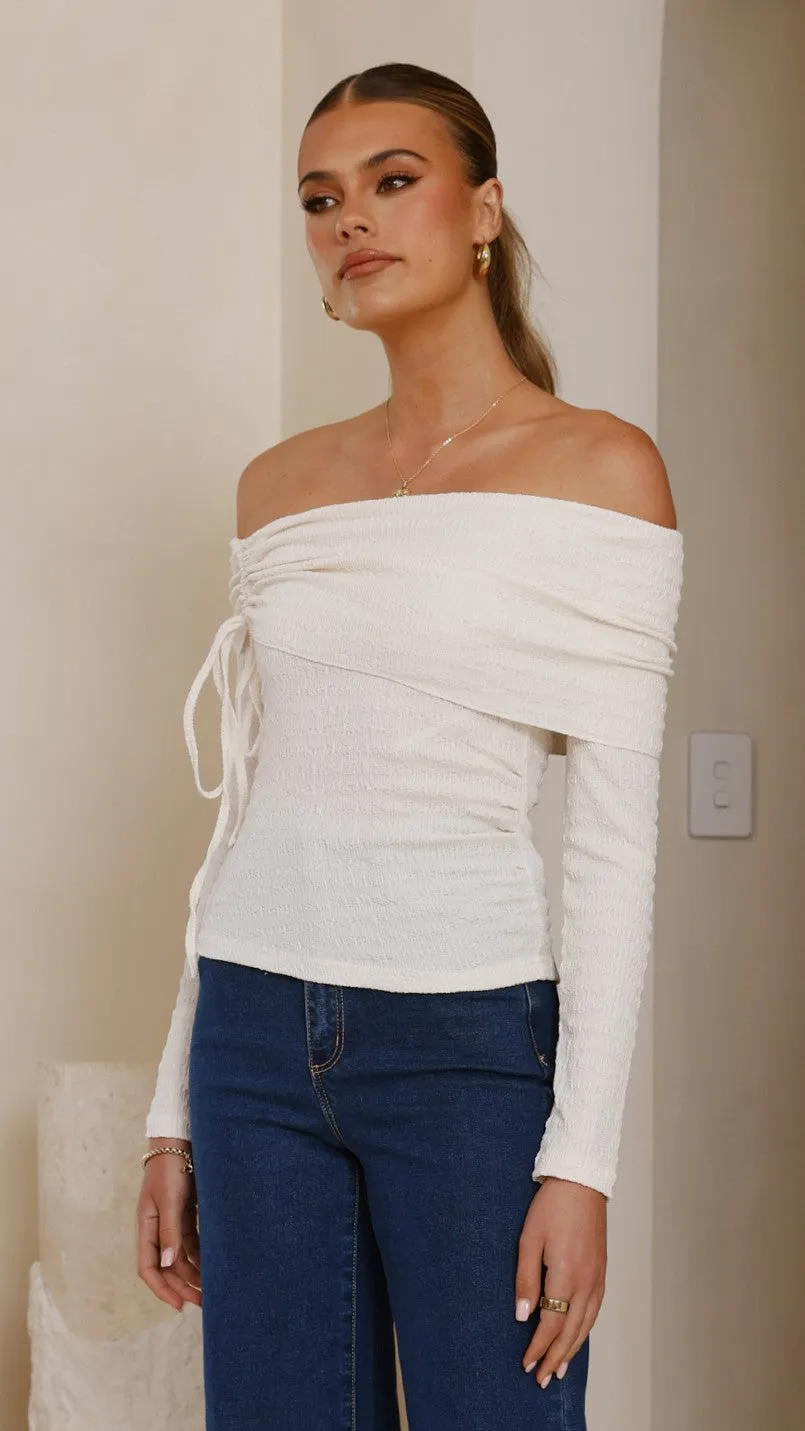 Mya Off The Shoulder Top - Cream sold by Billy J product image thumbnail 3