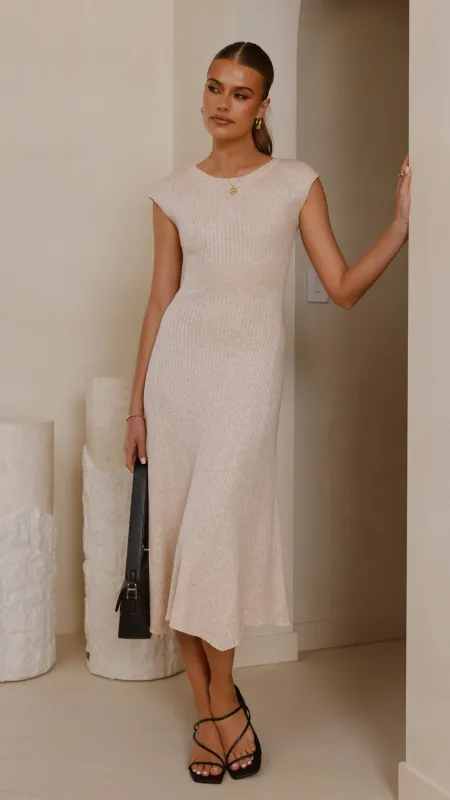 Seona Knit Midi Dress - Natural made by Billy J