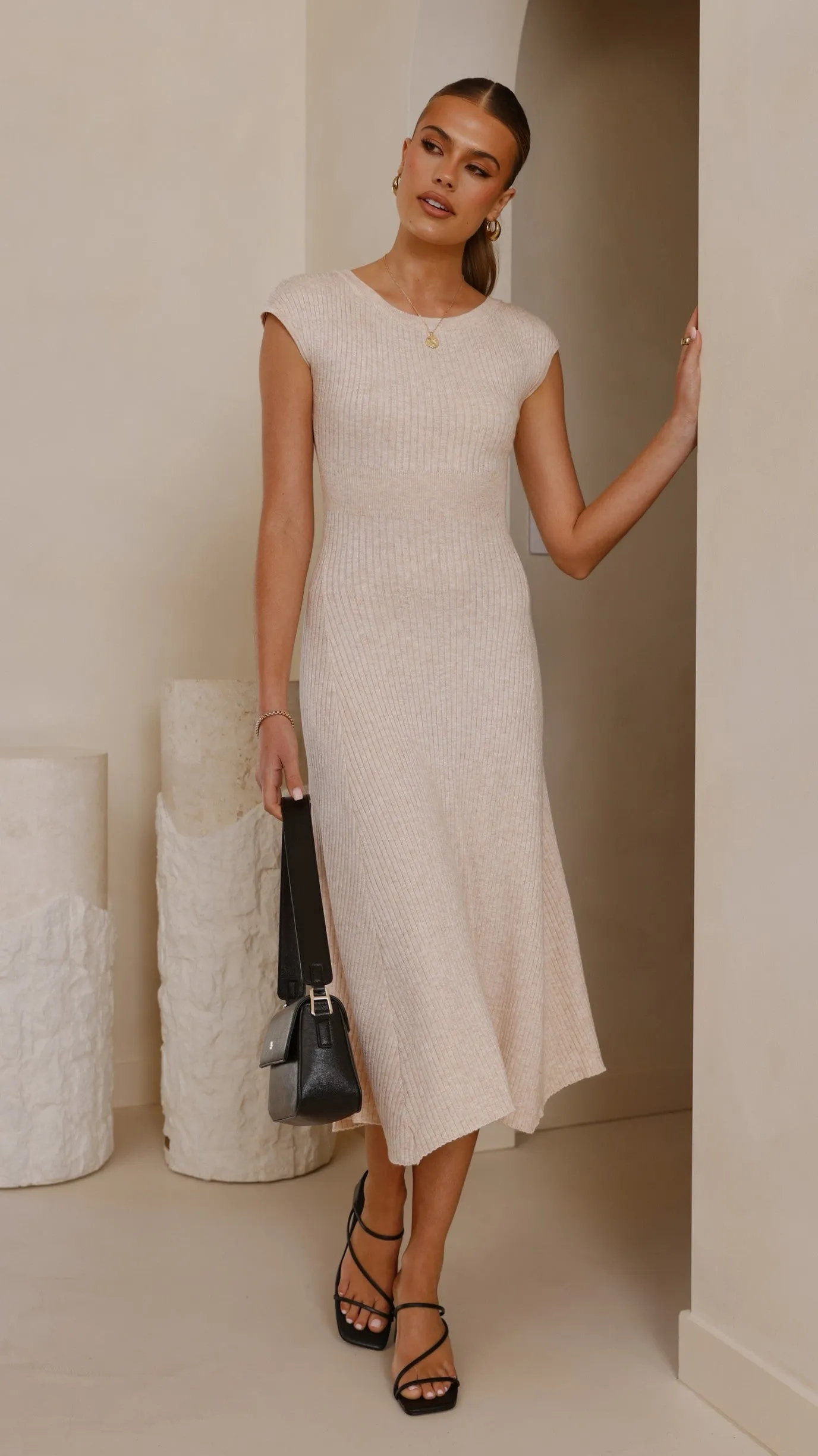 Seona Knit Midi Dress - Natural sold by Billy J product image thumbnail 5