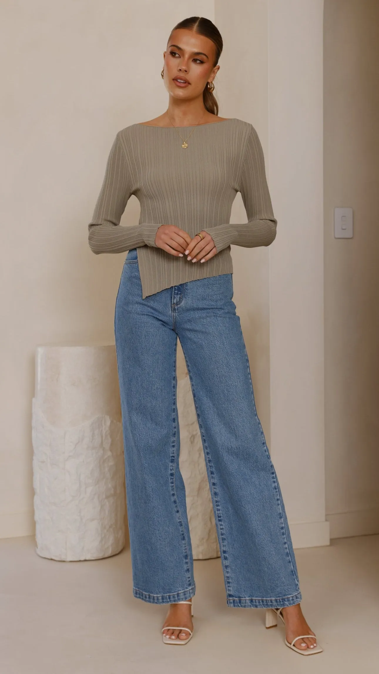 Isla Long Sleeve Top - Khaki sold by Billy J product image thumbnail 4