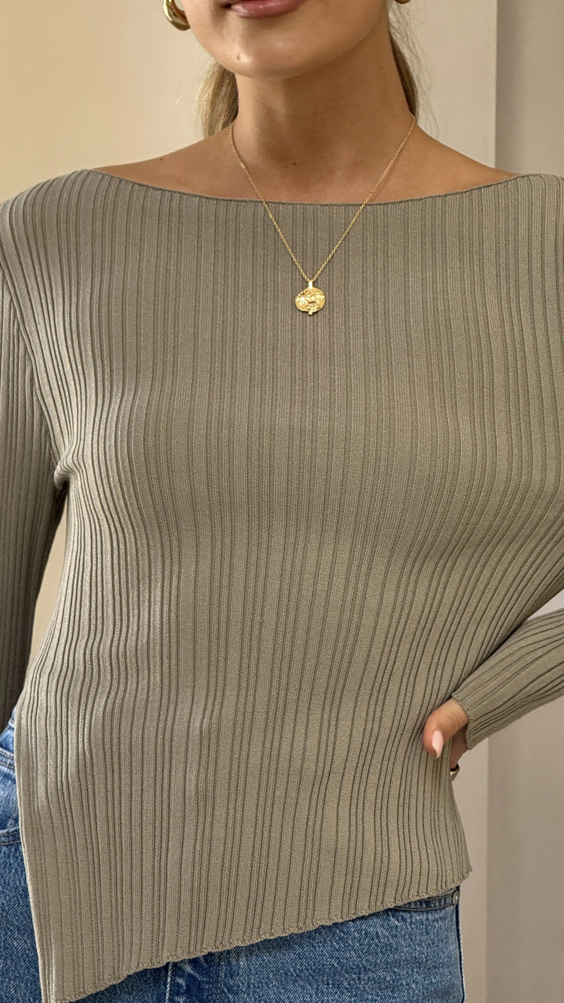 Isla Long Sleeve Top - Khaki sold by Billy J product image thumbnail 3