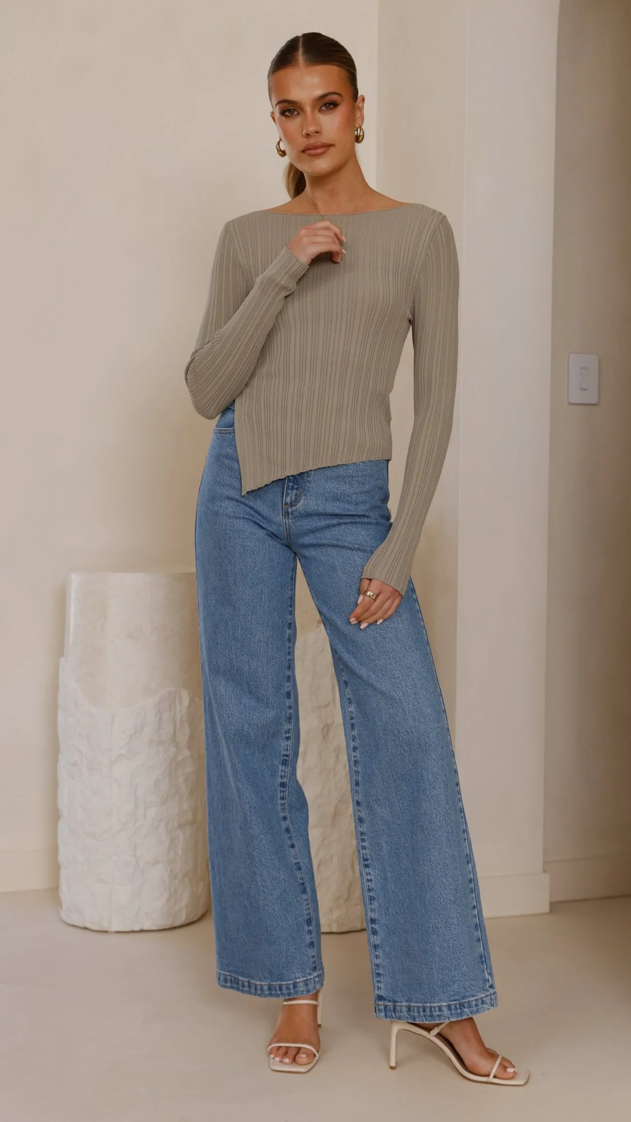 Isla Long Sleeve Top - Khaki sold by Billy J product image thumbnail 5