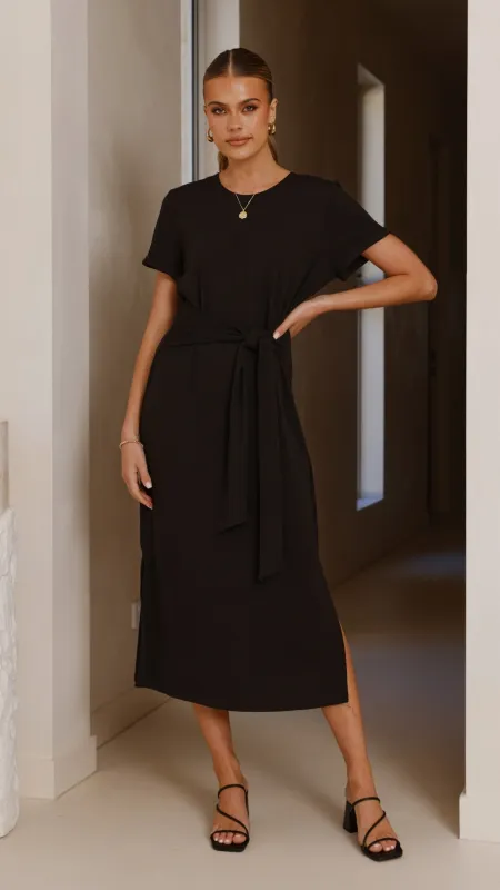 Valier Midi Dress - Black sold by Billy J