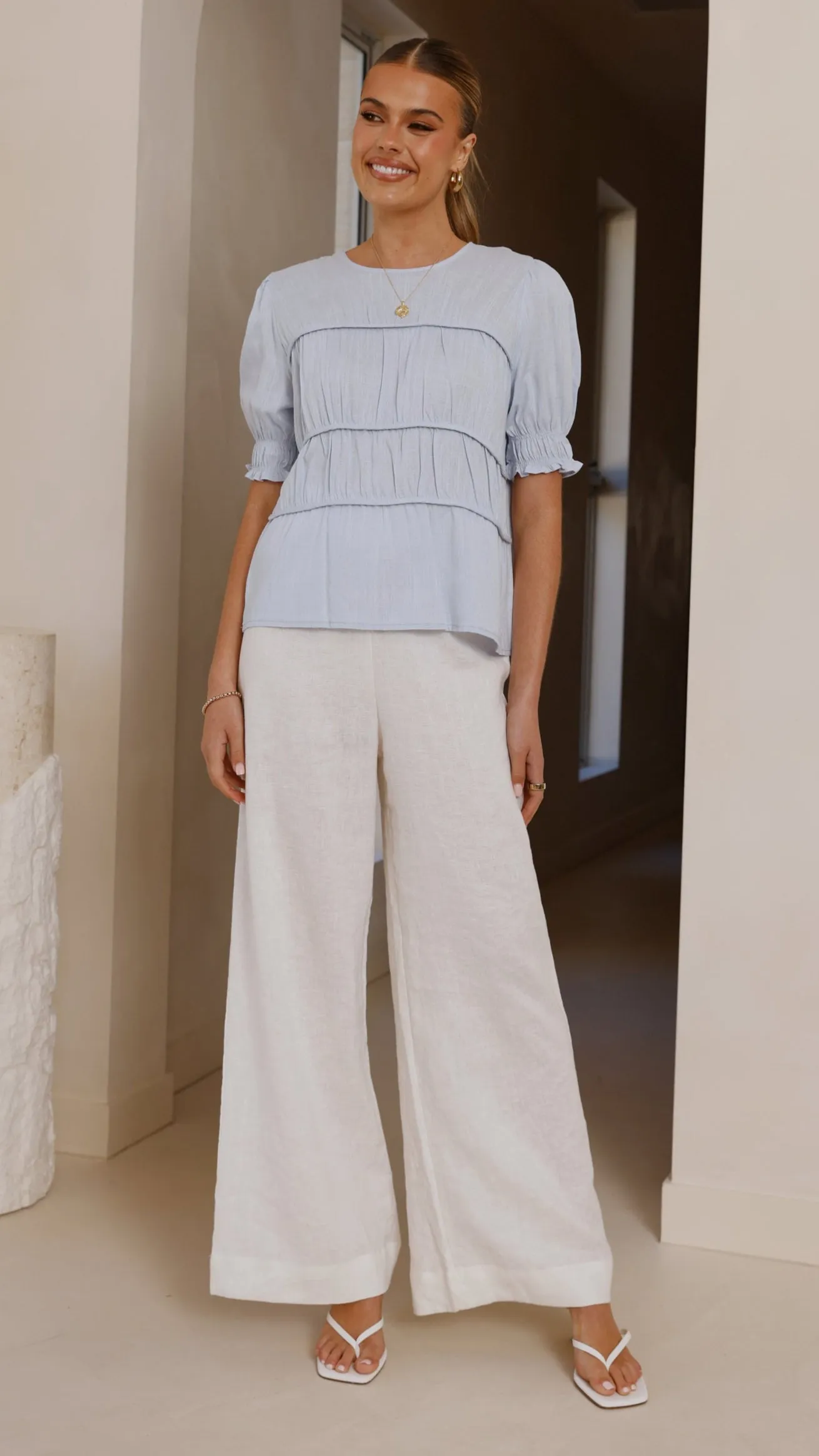 Kai Short Sleeve Top - Blue sold by Billy J product image thumbnail 5