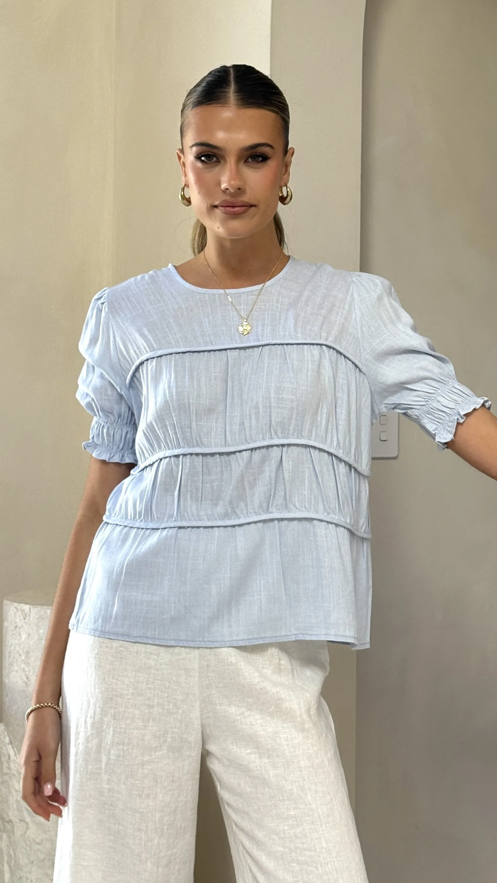 Kai Short Sleeve Top - Blue sold by Billy J product image thumbnail 4