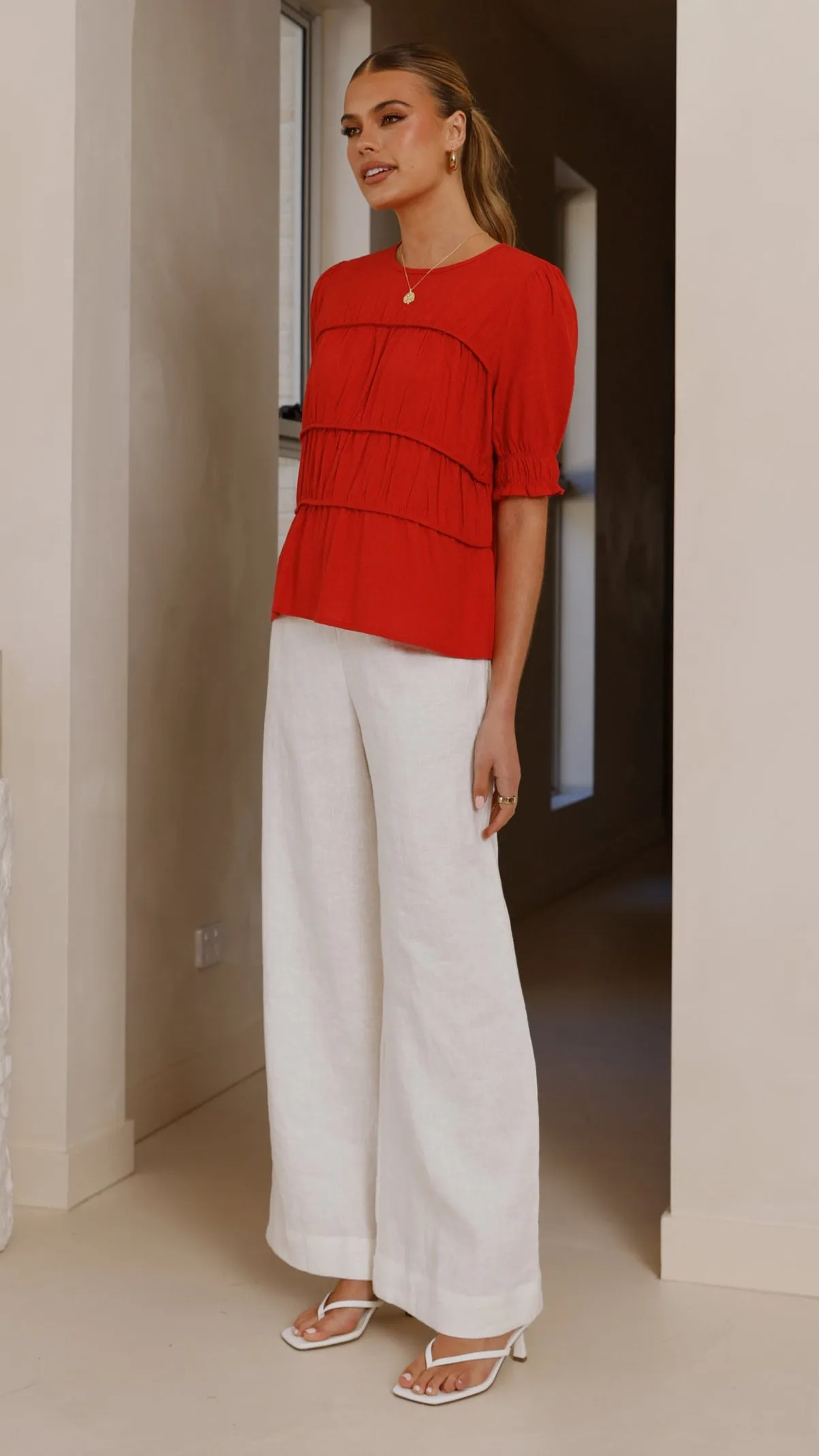 Kai Short Sleeve Top - Red sold by Billy J product image thumbnail 3