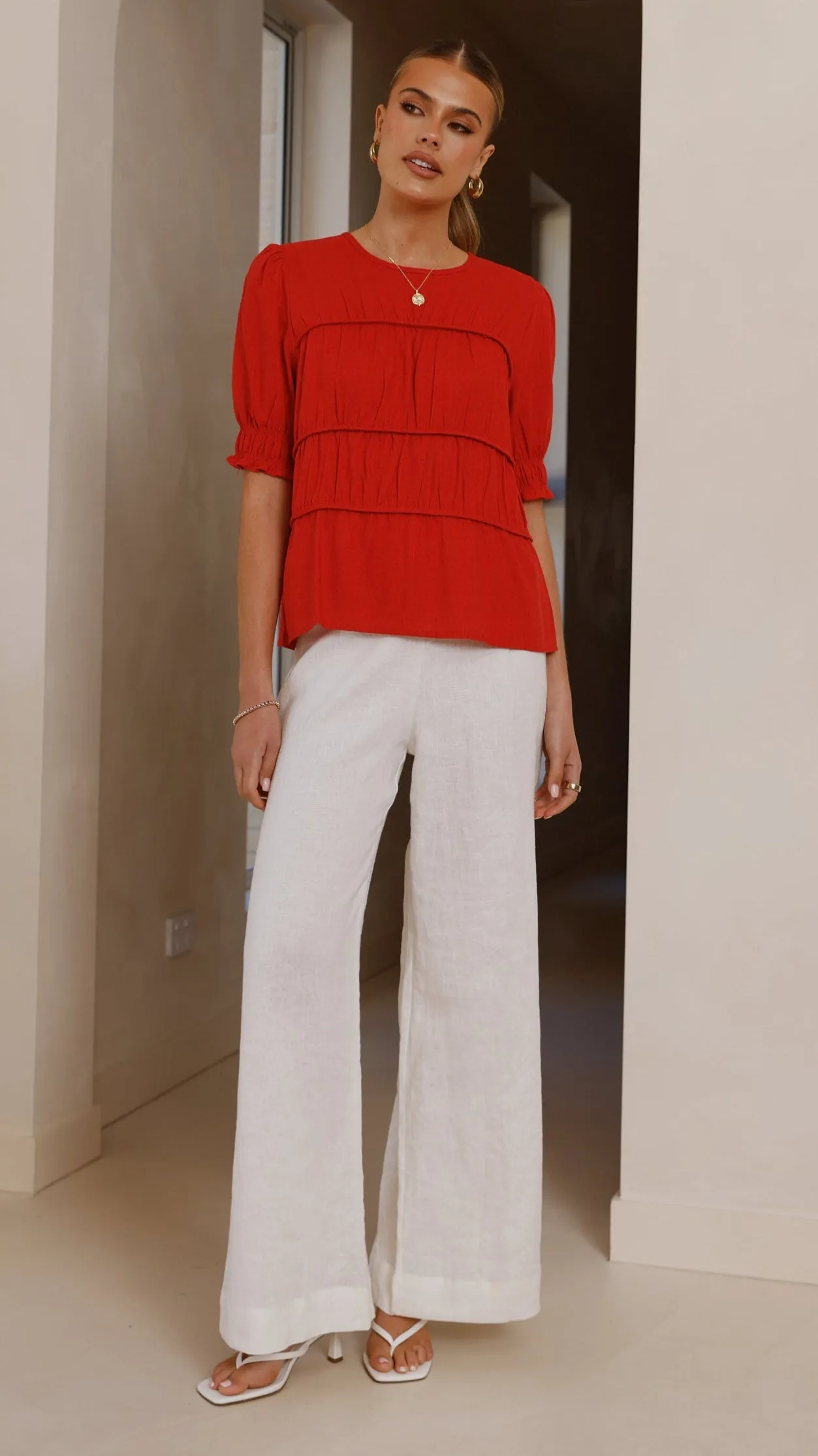 Kai Short Sleeve Top - Red sold by Billy J product image thumbnail 5