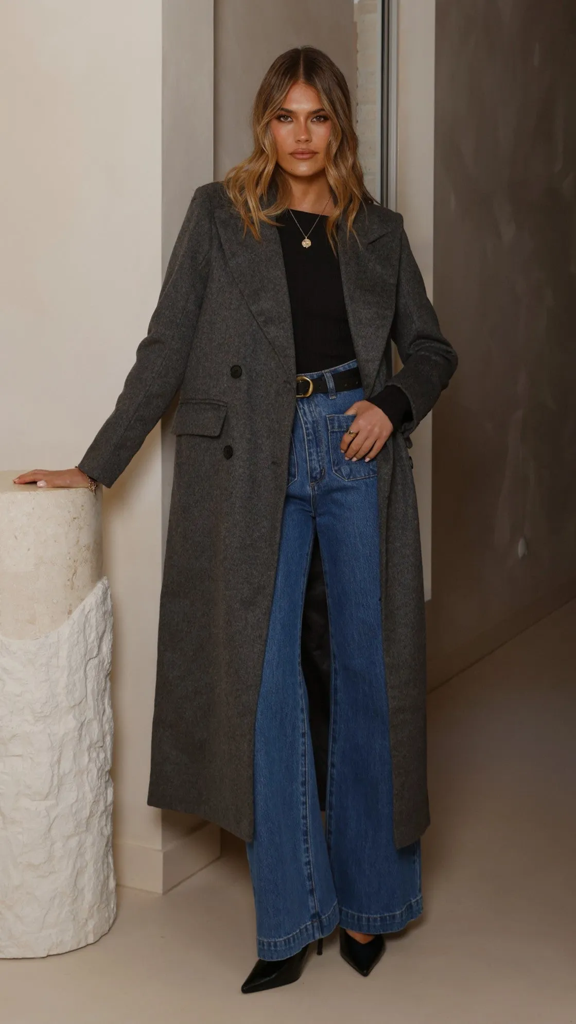 MVN - Lost In New York Coat - Charcoal sold by Billy J