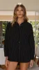 Kloa Button Up Top - Black Pinstripe sold by Billy J