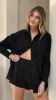 Kloa Button Up Top - Black Pinstripe sold by Billy J