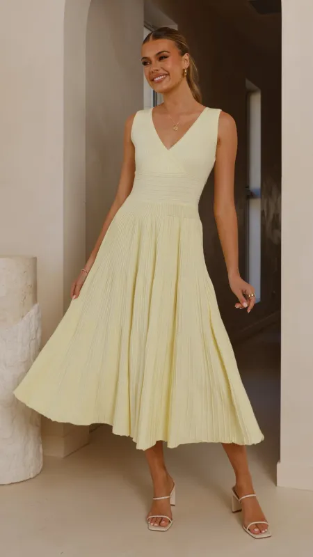 Jayde Knit Dress - Yellow made by Billy J