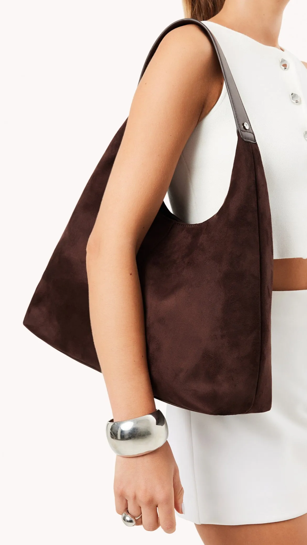 Tammy Shoulder Bag - Chocolate Suede sold by Billy J product image thumbnail 2