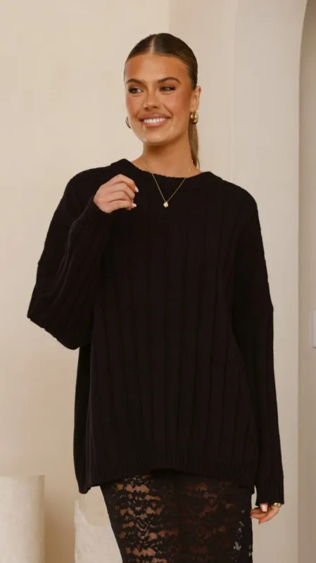 Naiva Oversized Knit - Black sold by Billy J